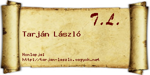 Tarján László névjegykártya